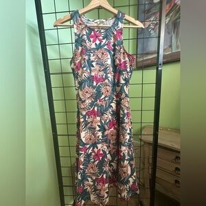 🌟H&M🌟 Blue Floral Halter Sundress Casual Midi